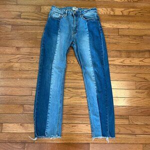 Umgee Color Block / Color Stripe Denim Stretch Jeans - Size 29 / Size 8 Womens